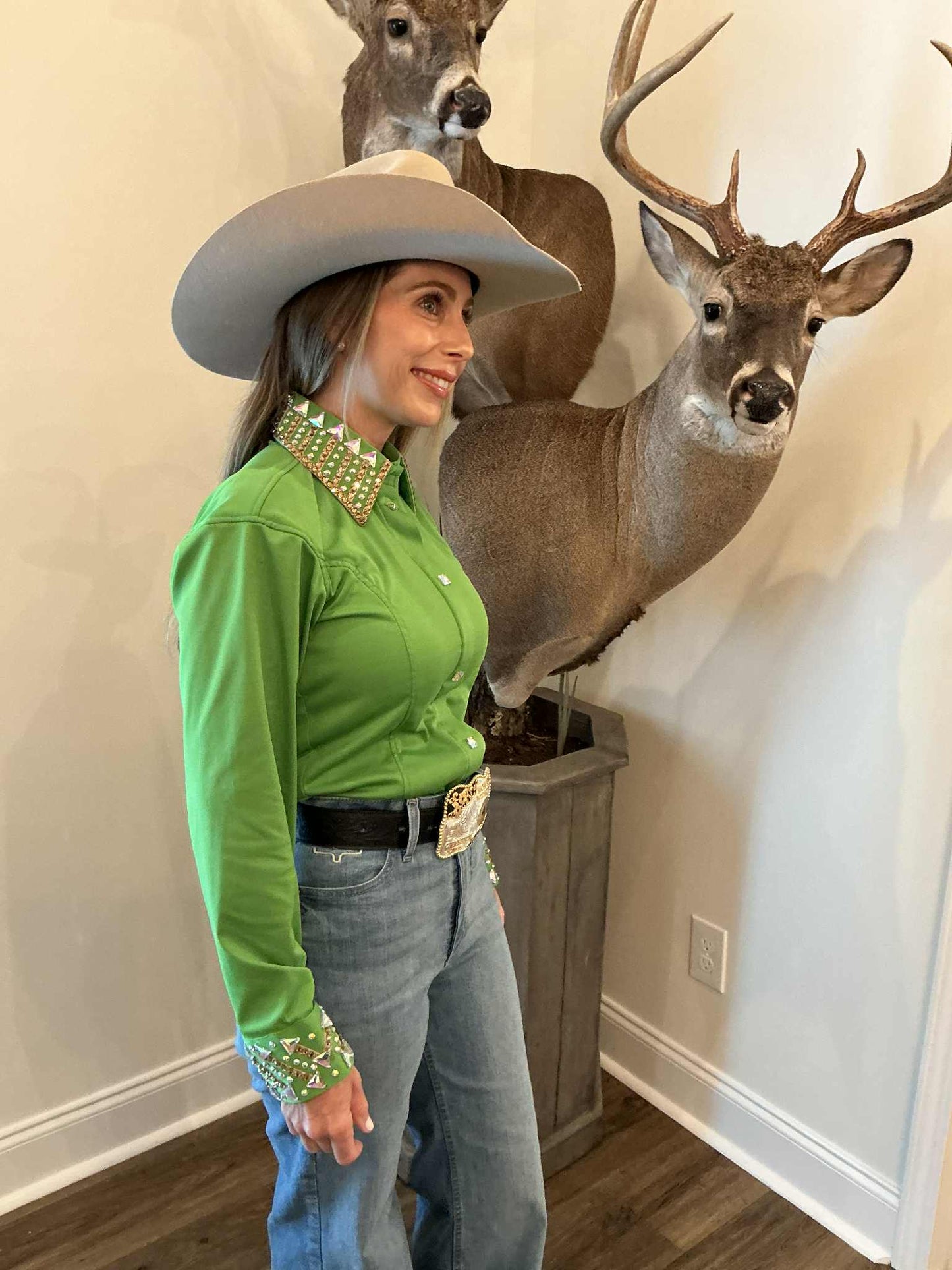 Emerald Rodeo Rhinestone Shirt