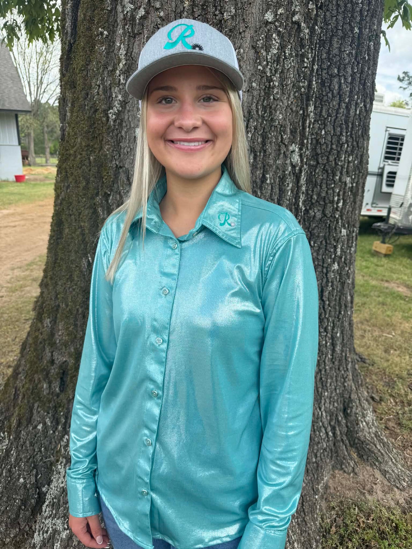 Turquoise Mirage Performance Show Shirt