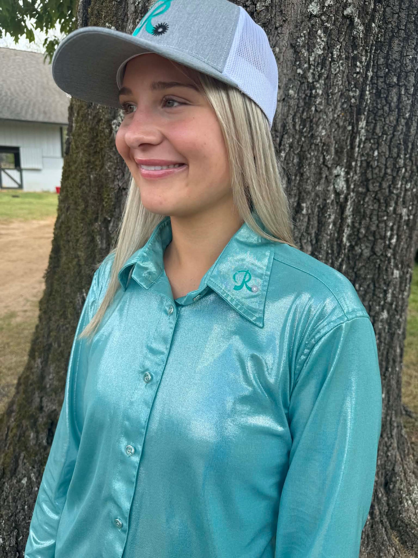 Turquoise Mirage Performance Show Shirt