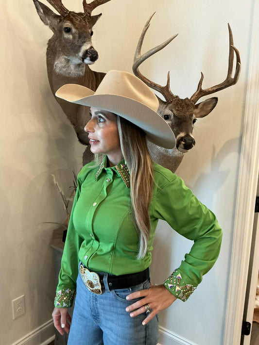 Emerald Rodeo Rhinestone Shirt
