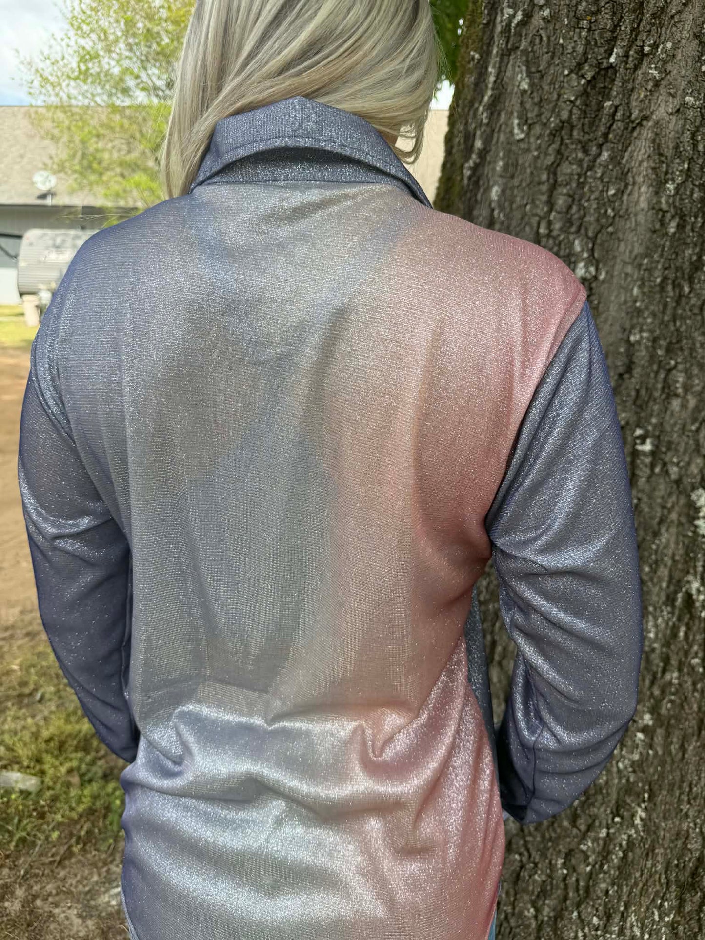 Silver Dust Ombre Performance Show Shirt