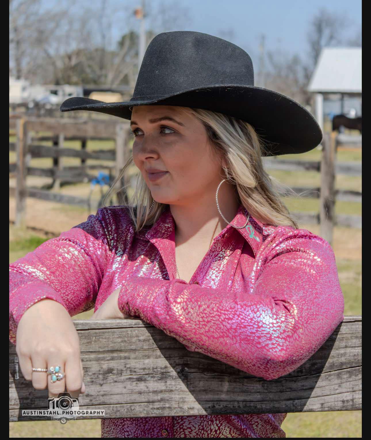 Wild Rose Metallic Button-Up