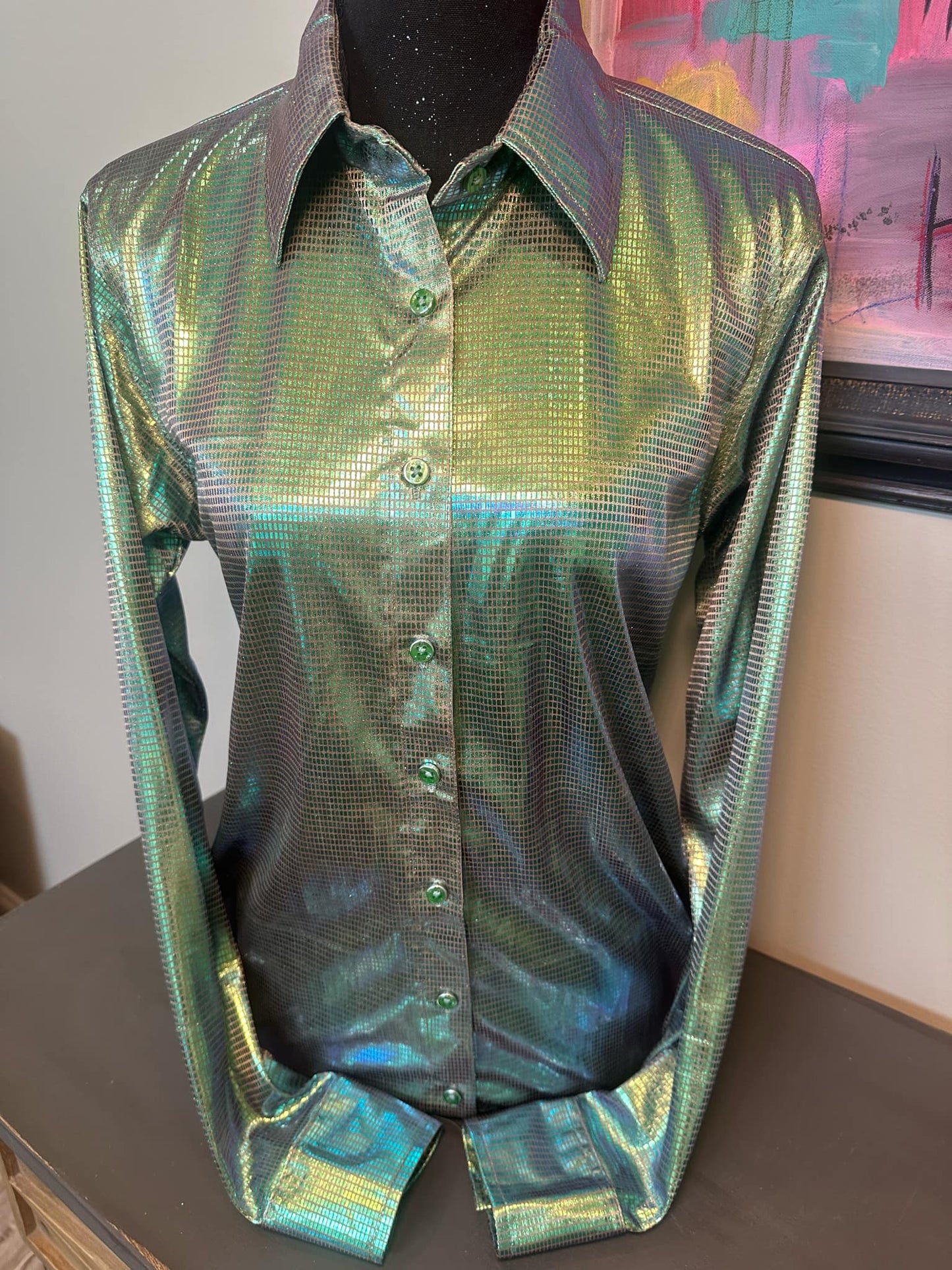 Green Lizard Metallic Show Shirt