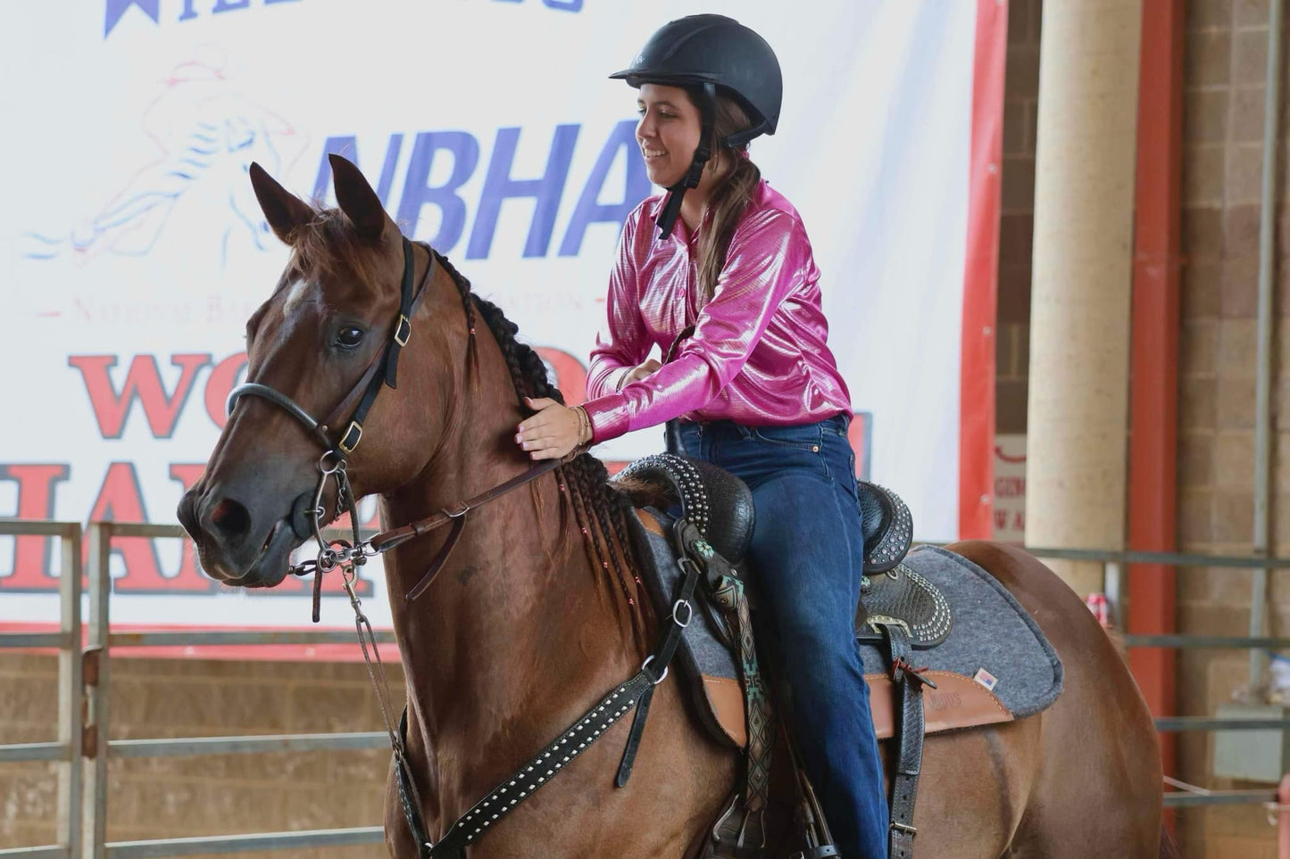 Hot Pink with Silver Metallic Show Shirt