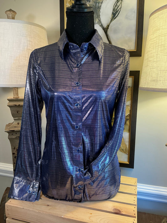 Shimmering Silver and Purple Show Shirt