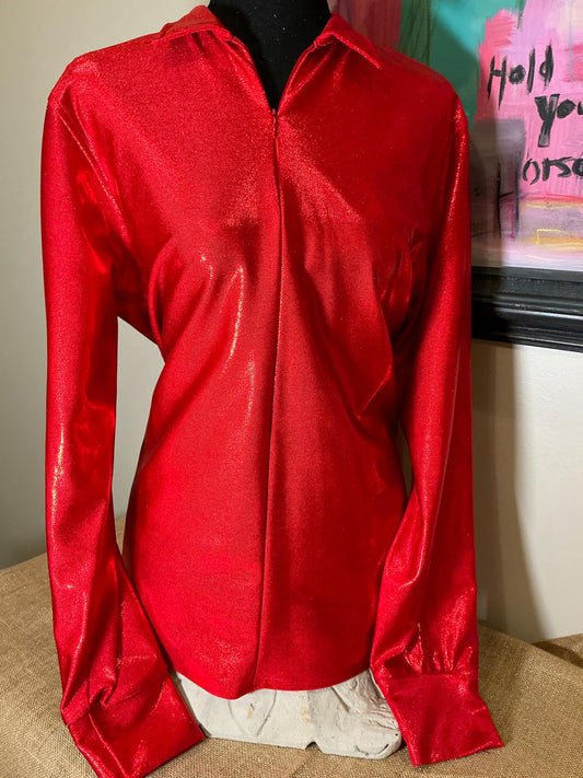 Red Hot Metallic Pullover Show Shirt