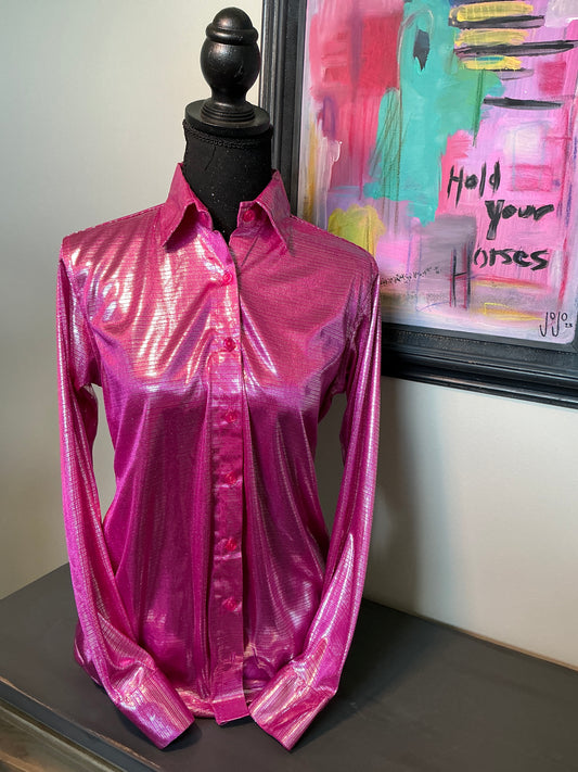 Hot Pink with Silver Metallic Show Shirt